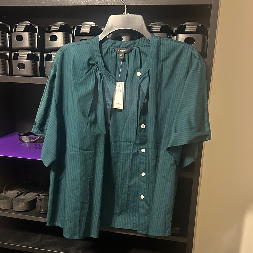 Banana Republic Teal Women's Button Down Shirt